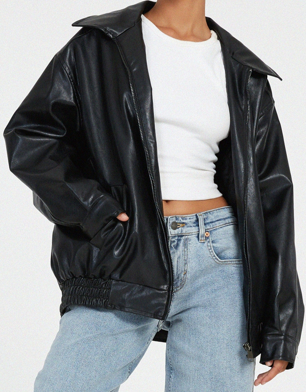 Women’s Oversized Bomber Jacket | Zip-Up