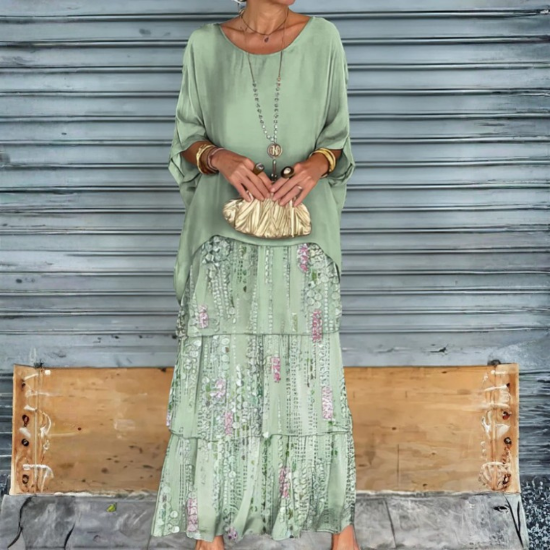 Women’s Layered Maxi Dress | Long Sleeve