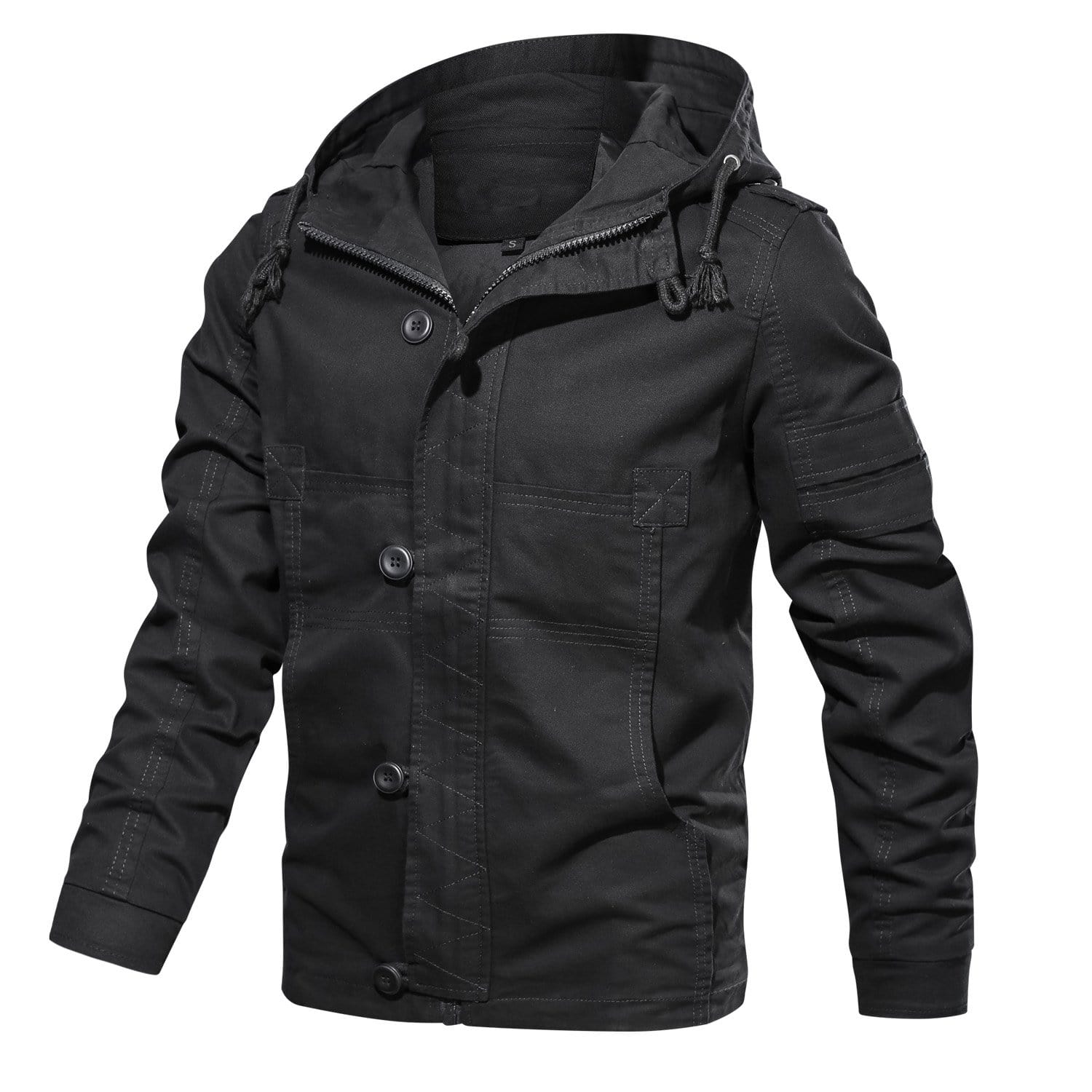 Men’s Casual Jacket | Hooded Button Zip