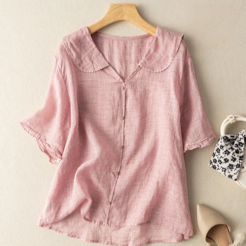 Women’s Casual Blouse | Scalloped Collar
