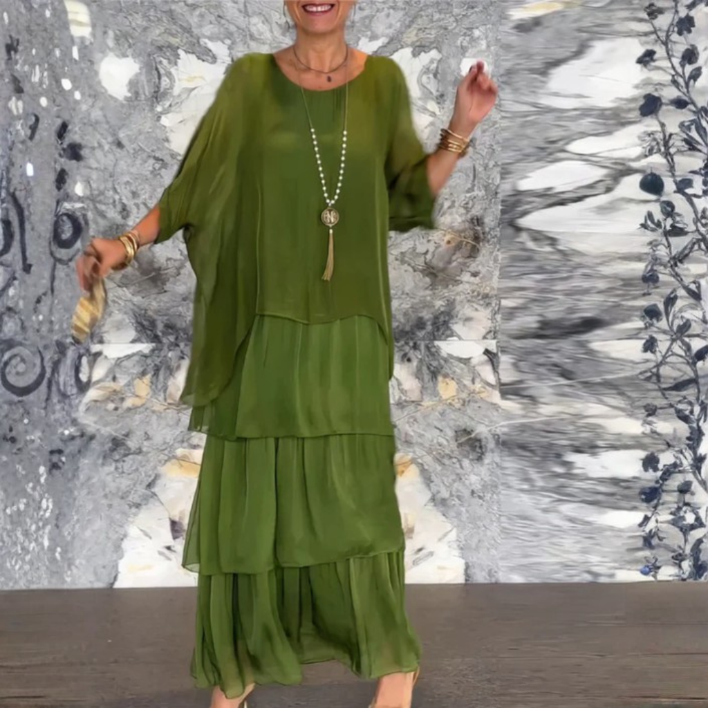 Women’s Layered Maxi Dress | Long Sleeve