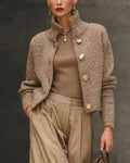 Women’s Cropped Jacket | Buttoned Collar