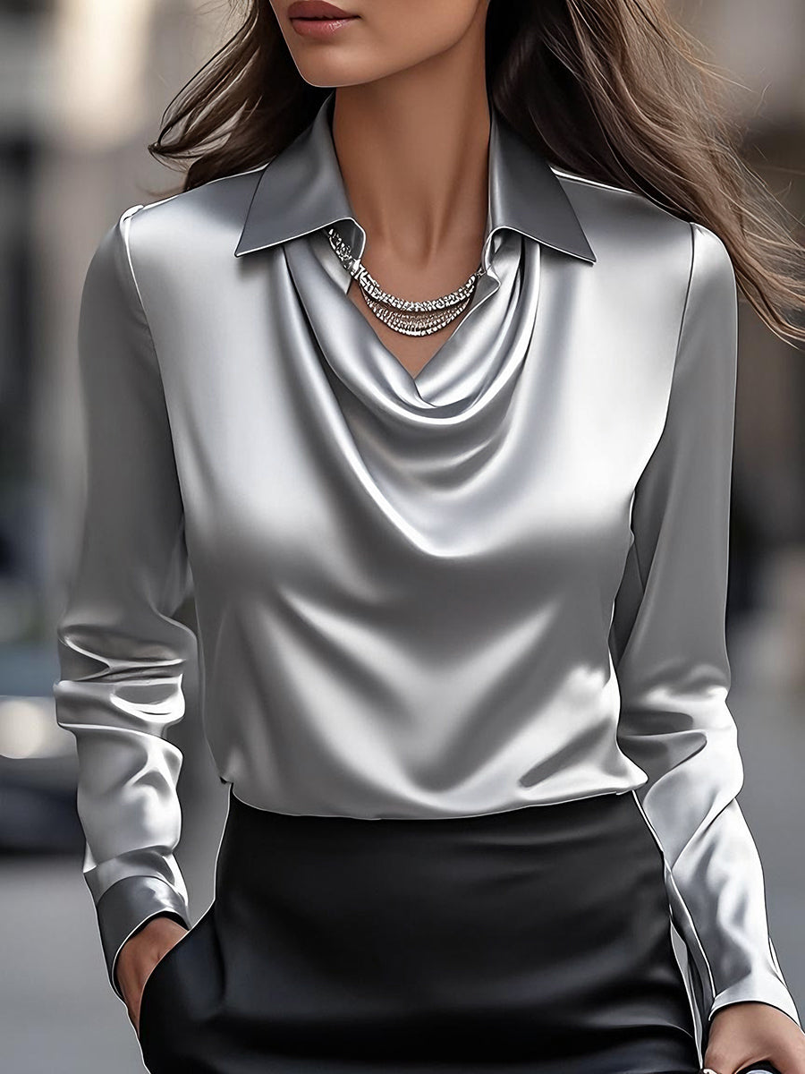 Women’s Long Sleeve Blouse | Cowl Neck