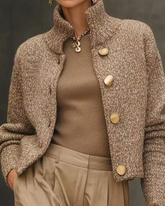 Women’s Cropped Jacket | Buttoned Collar