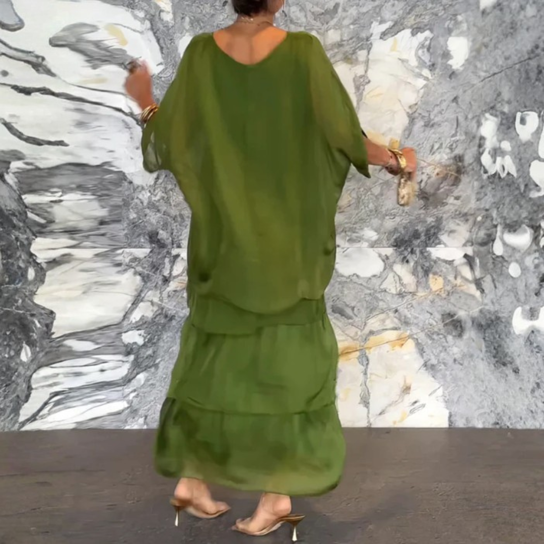Women’s Layered Maxi Dress | Long Sleeve
