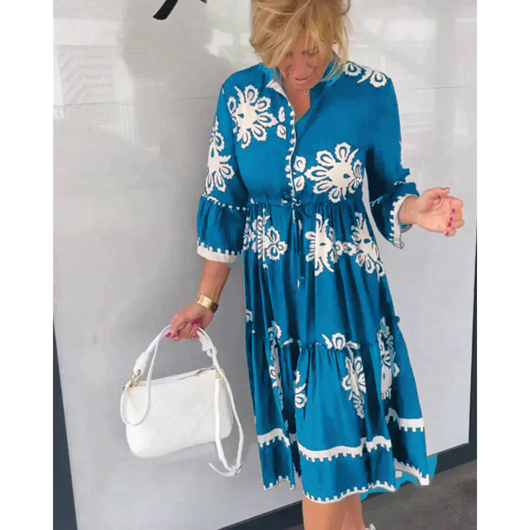 Women’s Floral Dress with Long Sleeve | Midi