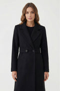 Women’s Long Coat | Double-Breasted Belted