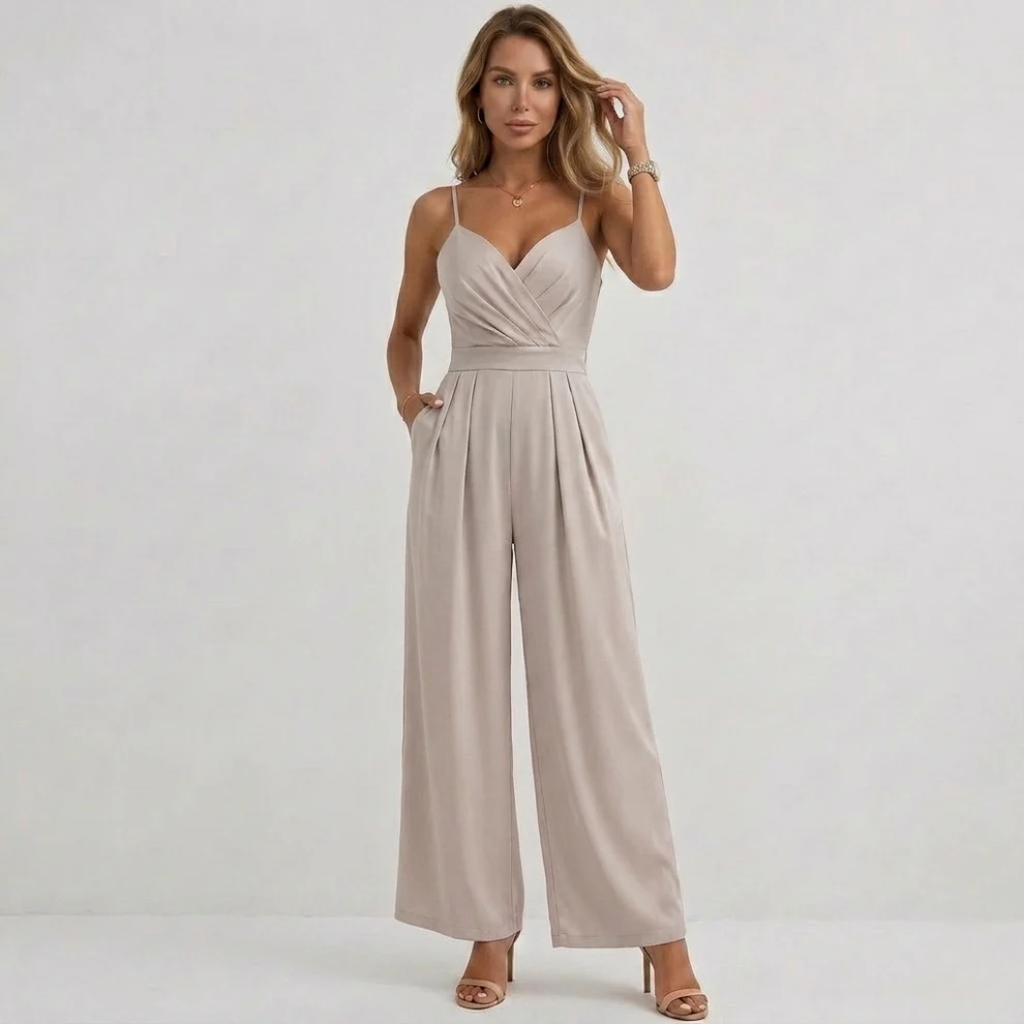 Women’s Formal Jumpsuit | V-Neck and Wide Leg
