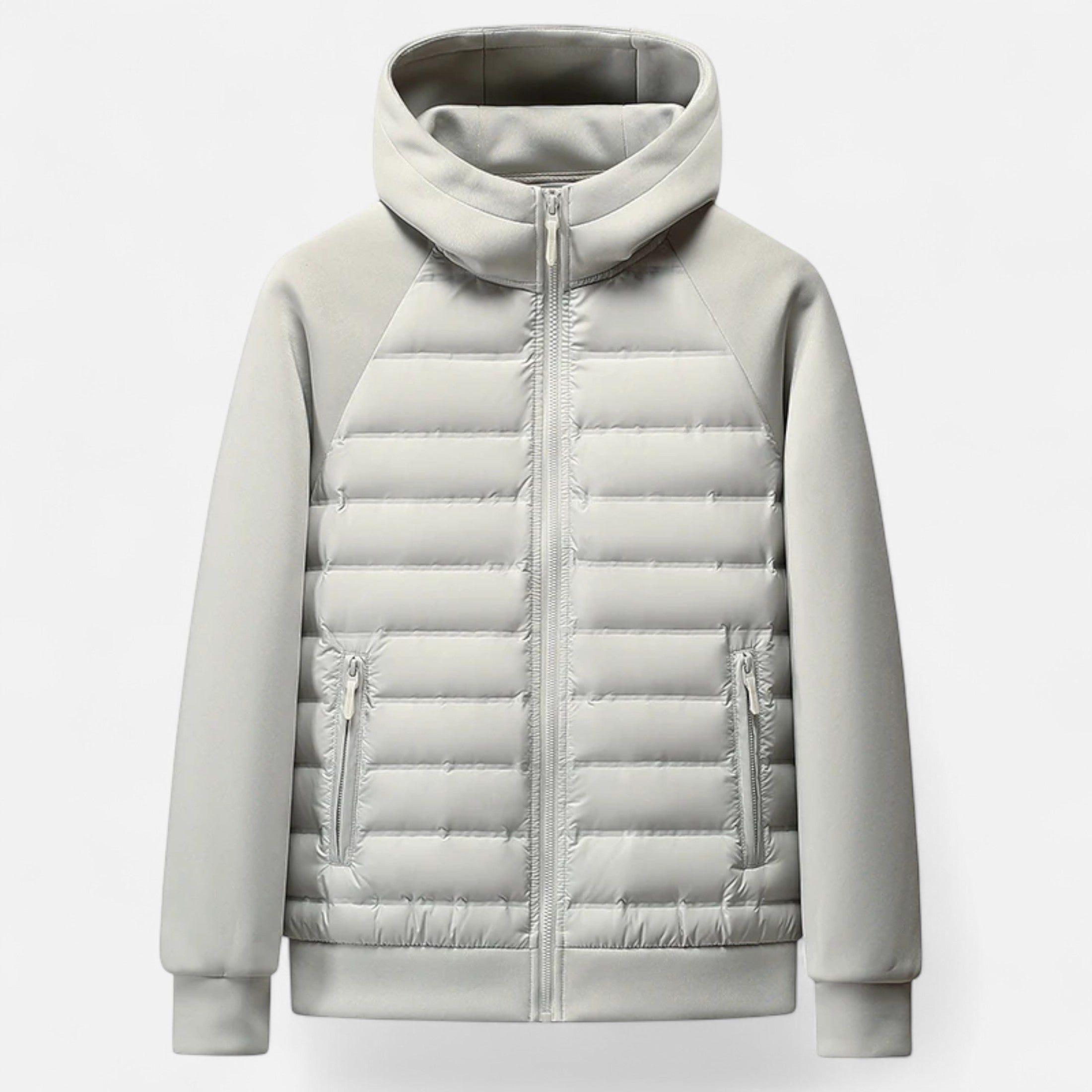 Men’s Hooded Quilted Jacket | Zip-Up and Side Pockets