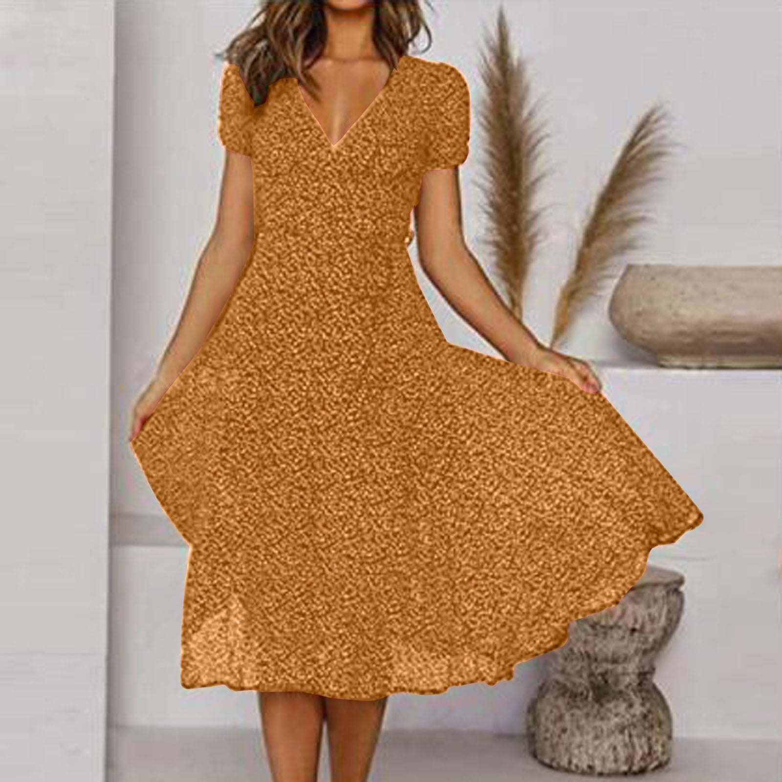 Women’s Wedding Guest Dress | V-Neck Midi