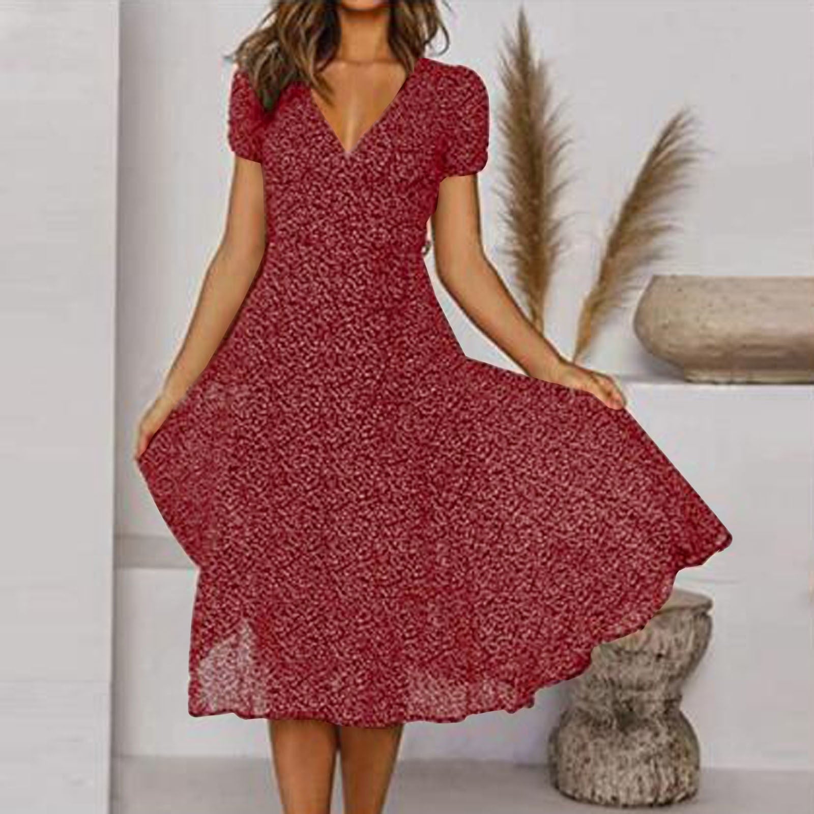 Women’s Wedding Guest Dress | V-Neck Midi