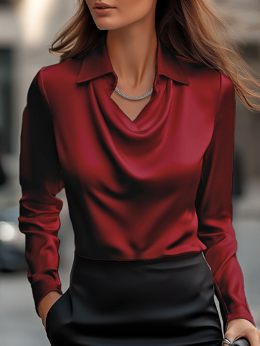 Women’s Long Sleeve Blouse | Cowl Neck