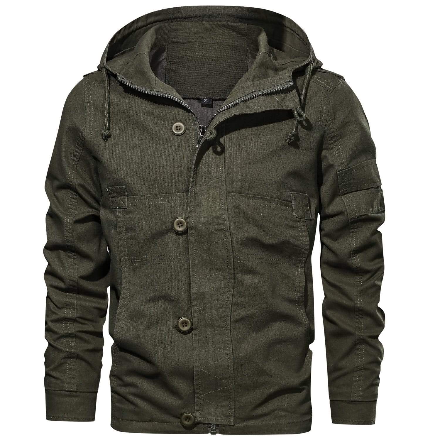 Men’s Casual Jacket | Hooded Button Zip
