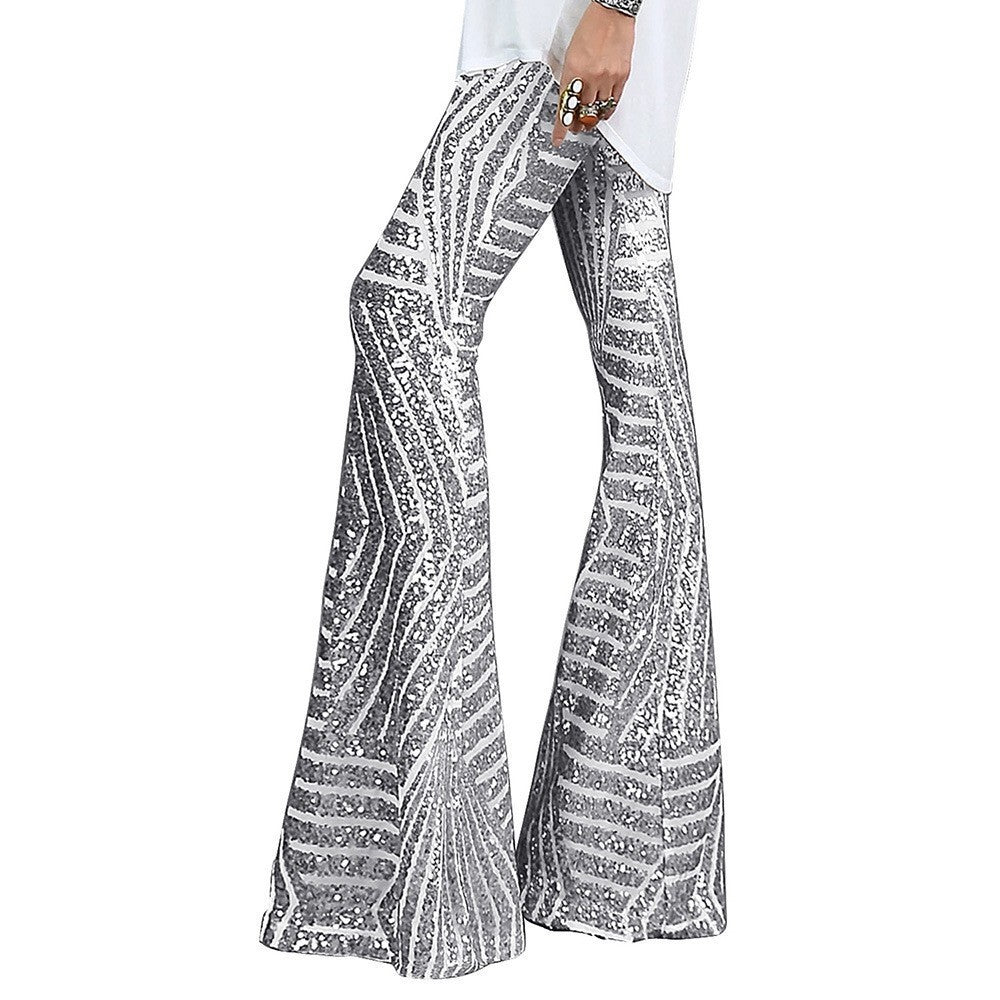 Women’s Flare Pants | High Waist Sequin