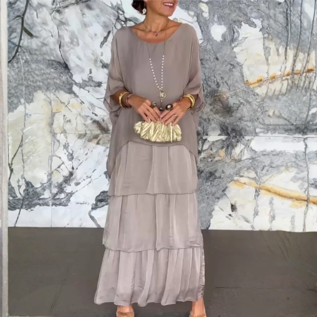 Women’s Layered Maxi Dress | Long Sleeve