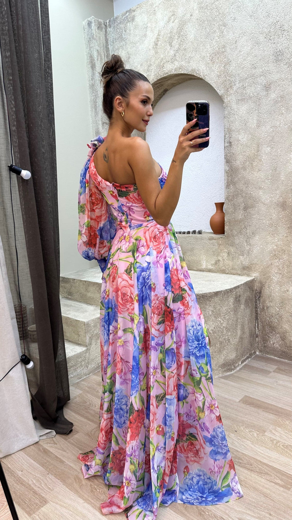 Women's Floral Dress | One Shoulder and Slit