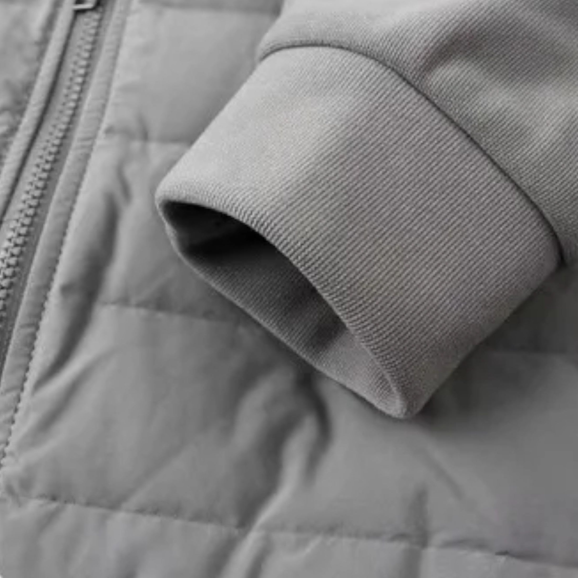 Men’s Hooded Quilted Jacket | Zip-Up and Side Pockets