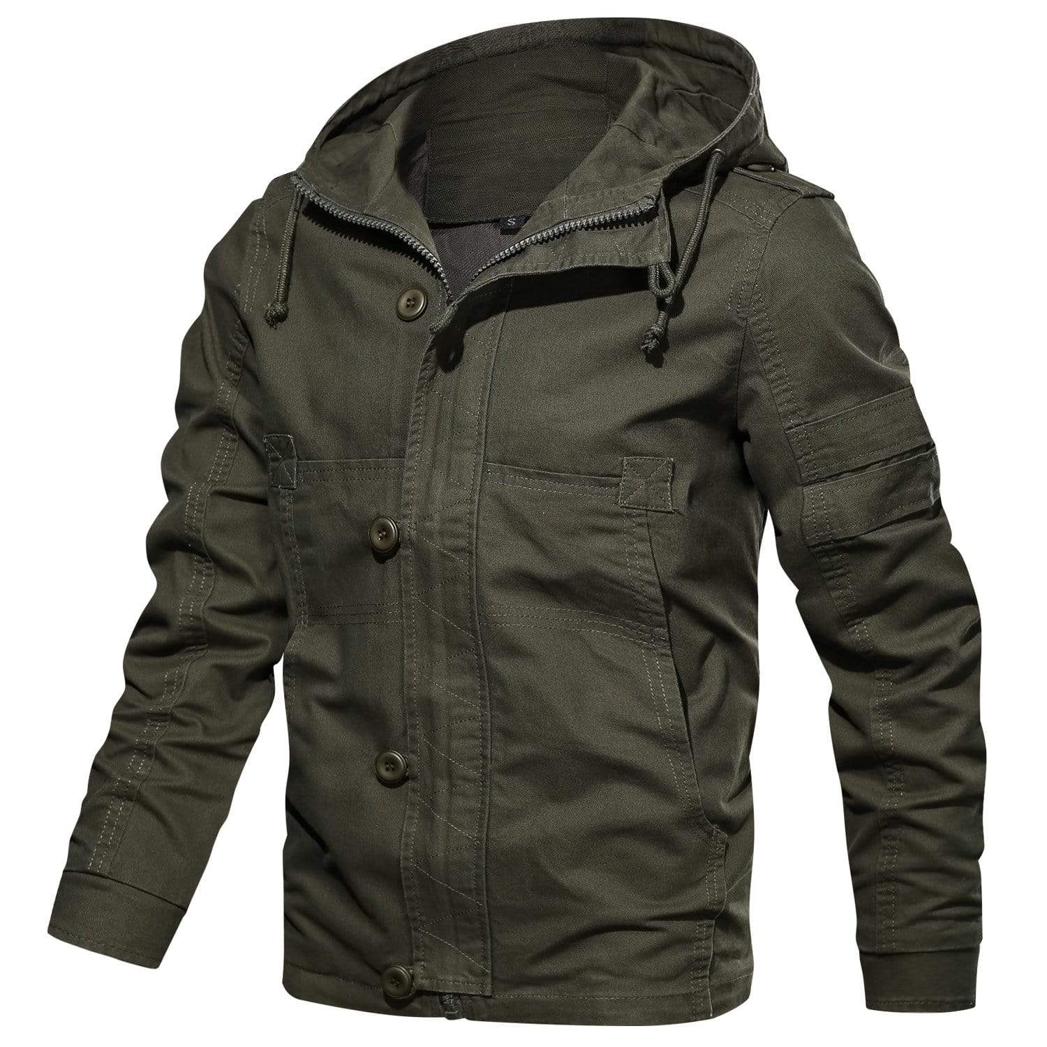 Men’s Casual Jacket | Hooded Button Zip