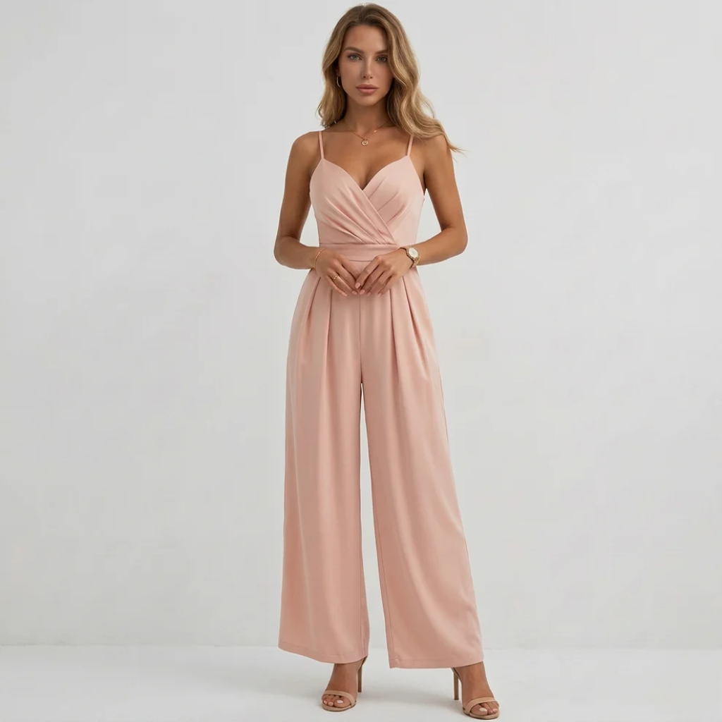 Women’s Formal Jumpsuit | V-Neck and Wide Leg