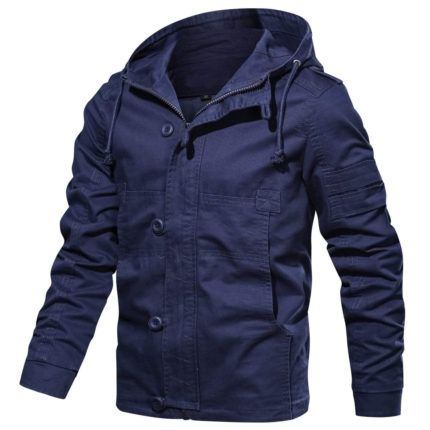 Men’s Casual Jacket | Hooded Button Zip