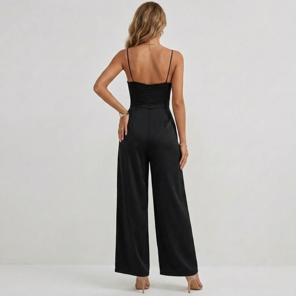 Women’s Formal Jumpsuit | V-Neck and Wide Leg