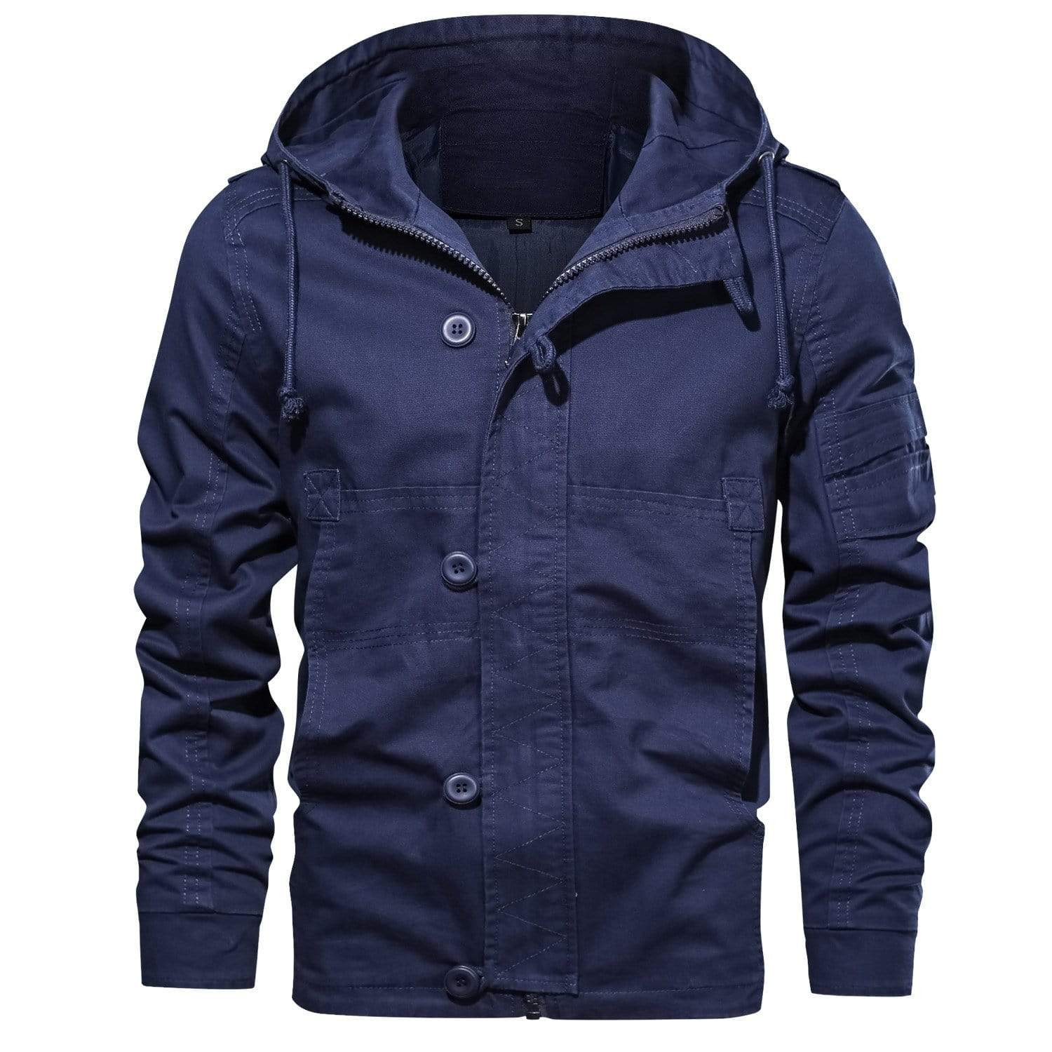 Men’s Casual Jacket | Hooded Button Zip