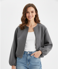 Women’s Casual Bomber Jacket | Zip-Up