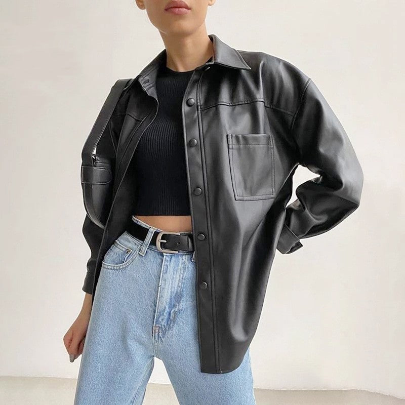 Women’s Shirt Jacket | Buttoned Pockets