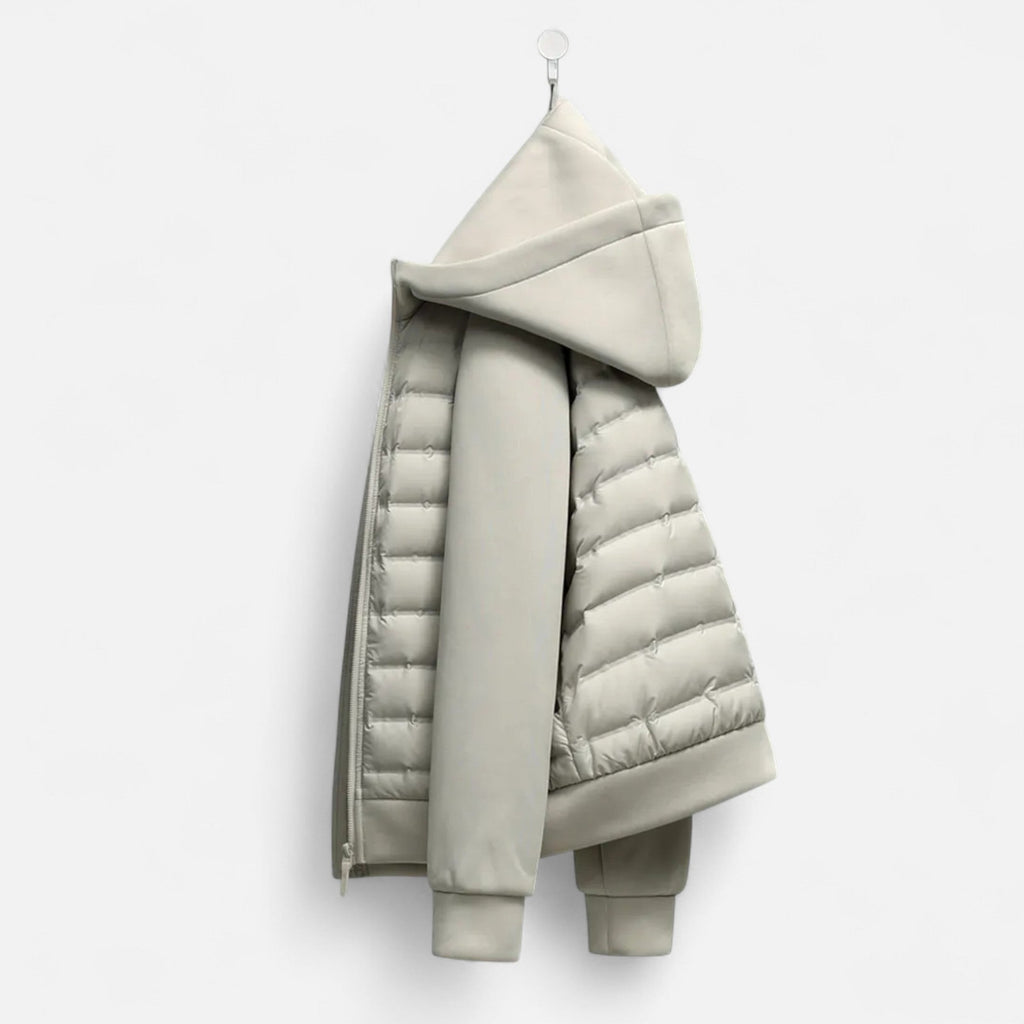 Men’s Hooded Quilted Jacket | Zip-Up and Side Pockets