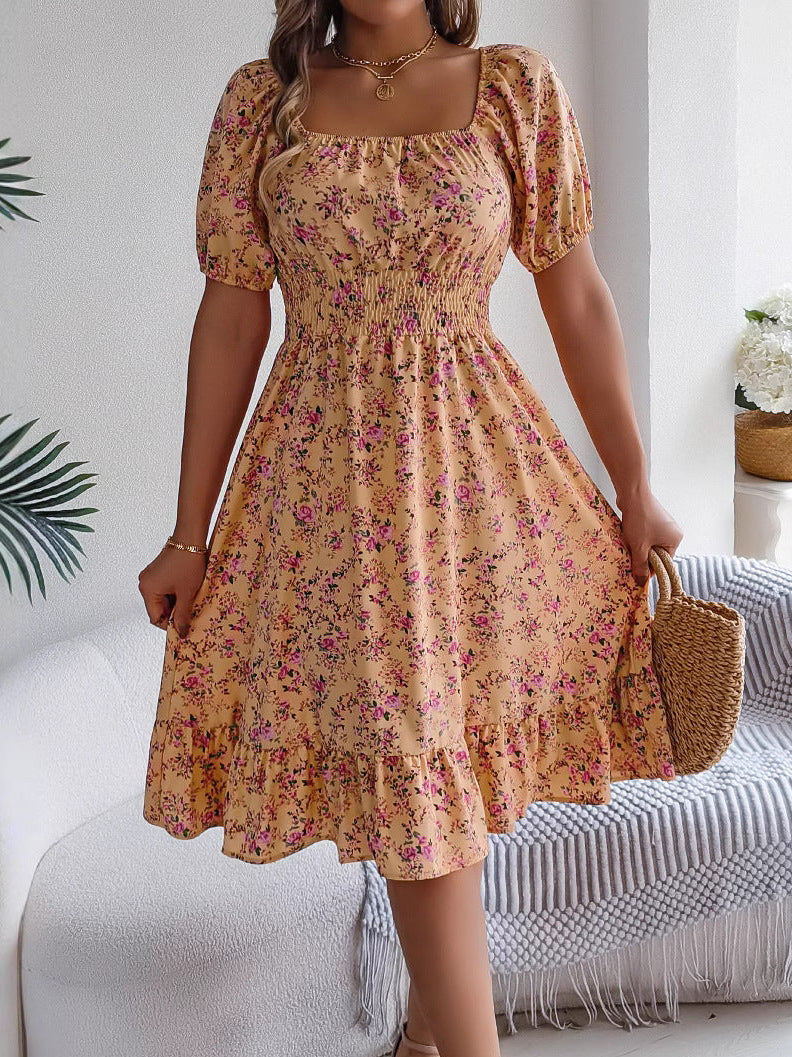 Women’s Floral Dress with Off Shoulder | Midi