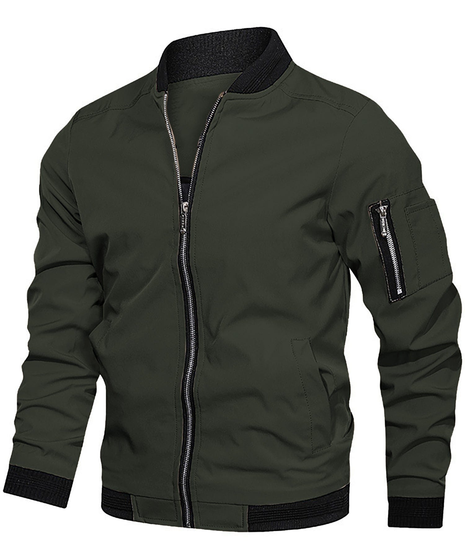 Men’s Casual Bomber Jacket | Zip-Up