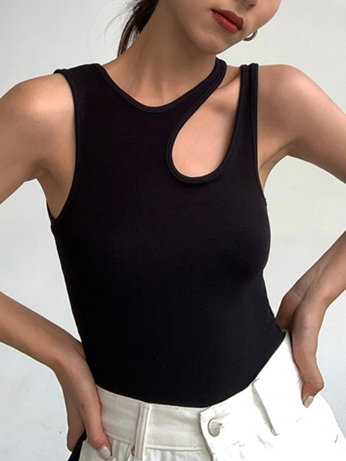 Women’s Halter Neck Tank Top in Slim Fit Style | Sleeveless Vest Top