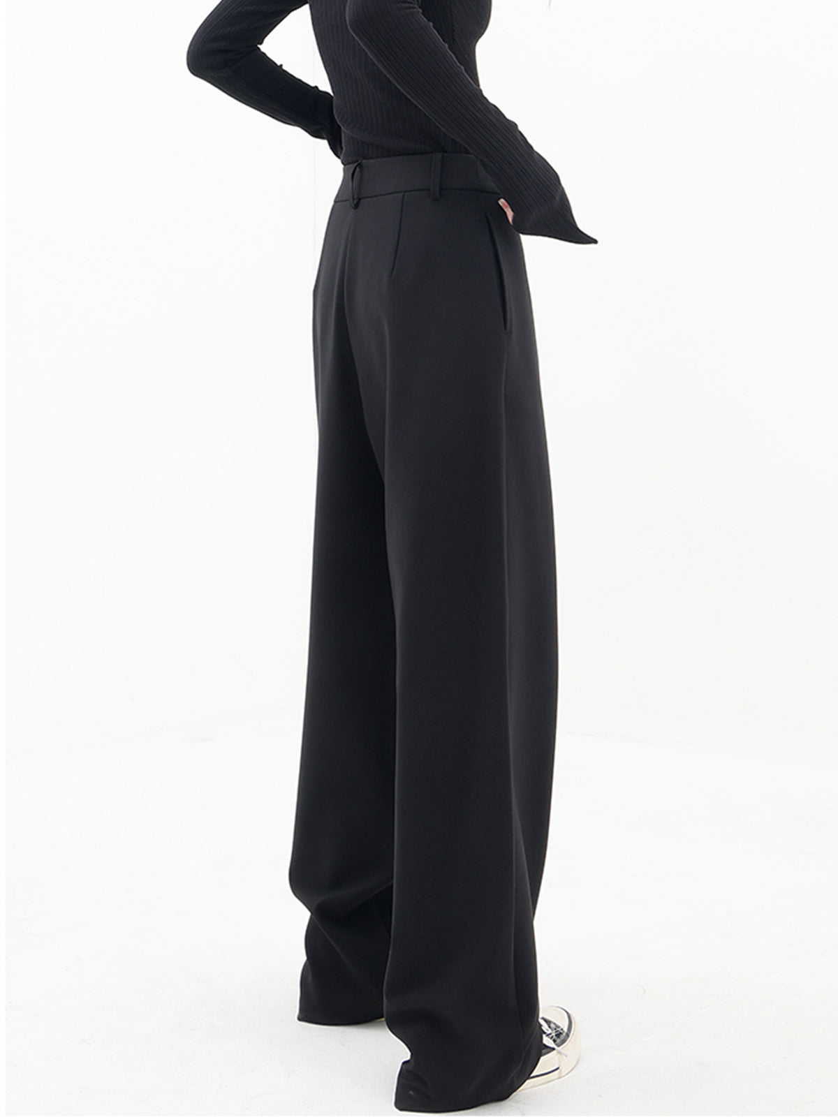Women’s Wide Leg Trousers in Asymmetrical Tailored Style | Elegant Flared Trousers