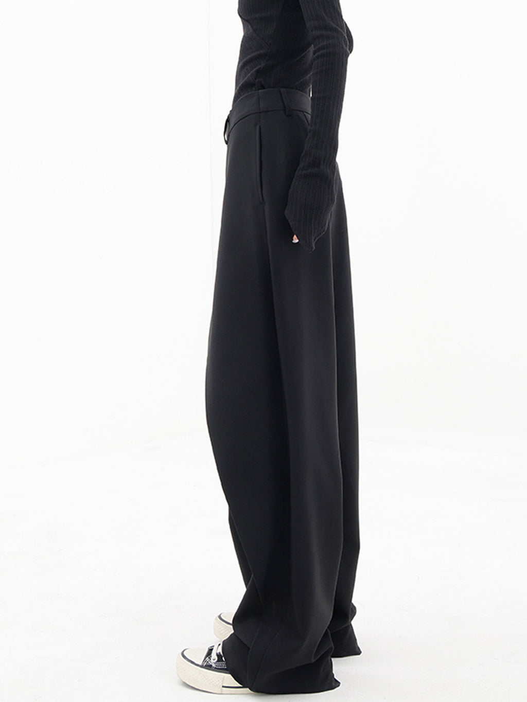 Women’s Wide Leg Trousers in Asymmetrical Tailored Style | Elegant Flared Trousers