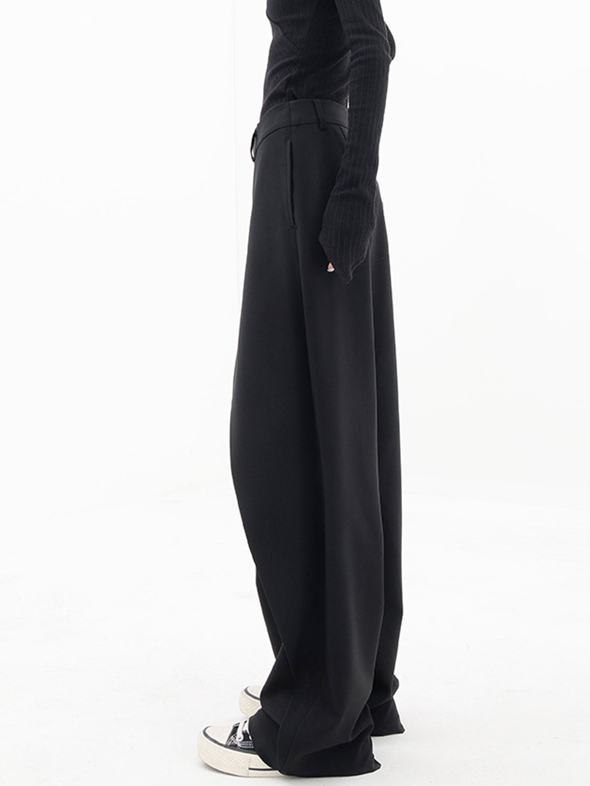 Women’s Wide Leg Trousers in Asymmetrical Tailored Style | Elegant Flared Trousers