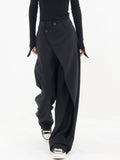 Women’s Wide Leg Trousers in Asymmetrical Tailored Style | Elegant Flared Trousers