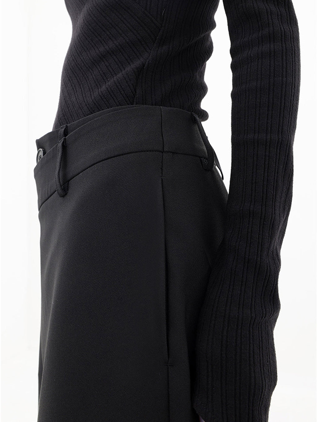 Women’s Wide Leg Trousers in Asymmetrical Tailored Style | Elegant Flared Trousers