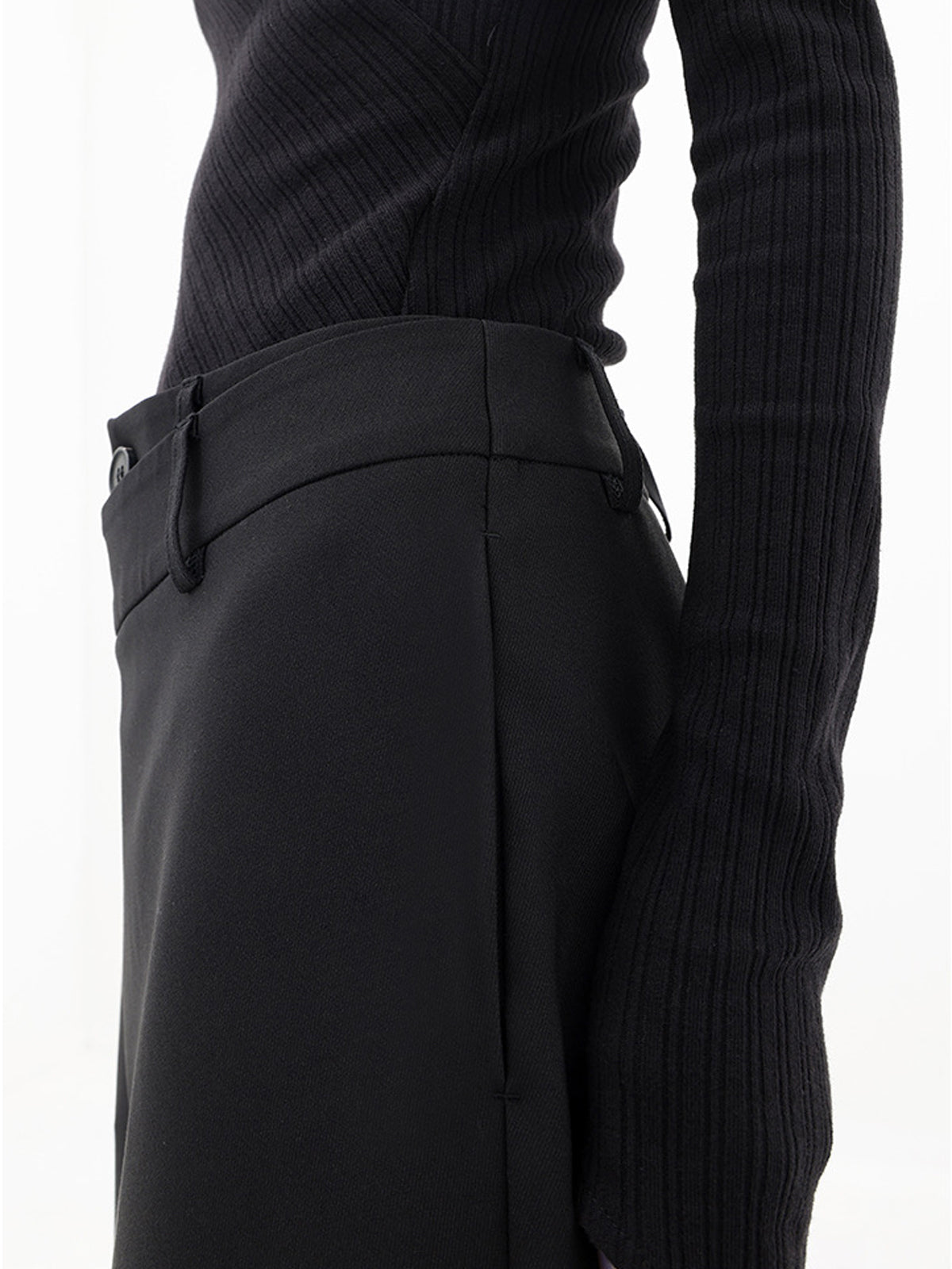Women’s Wide Leg Trousers in Asymmetrical Tailored Style | Elegant Flared Trousers