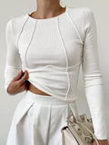 Women’s Long Sleeve Top | Crew Neck Fitted
