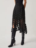 Women’s High Waist Midi Skirt | Asymmetrical Cutout