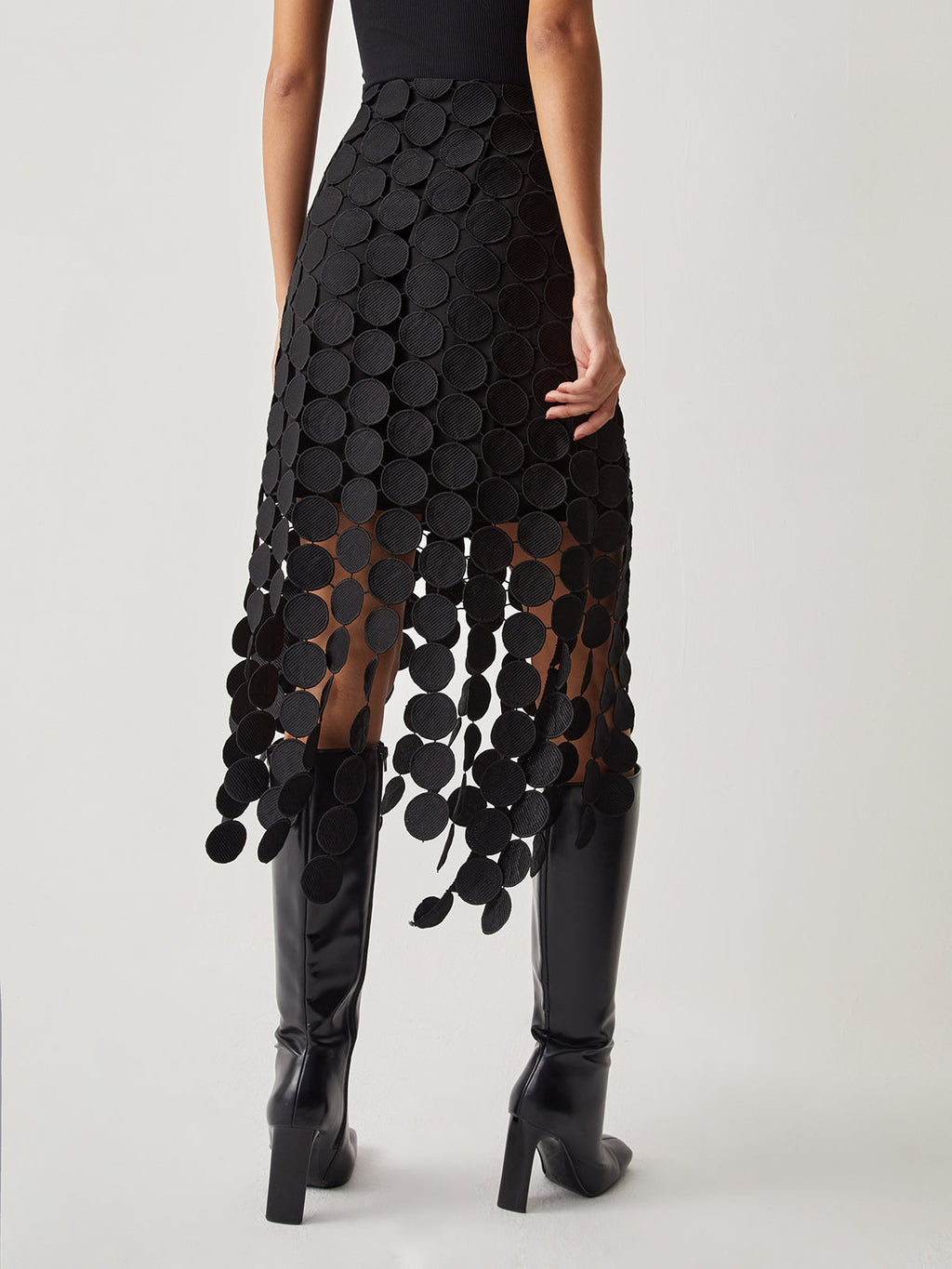 Women’s High Waist Midi Skirt | Asymmetrical Cutout