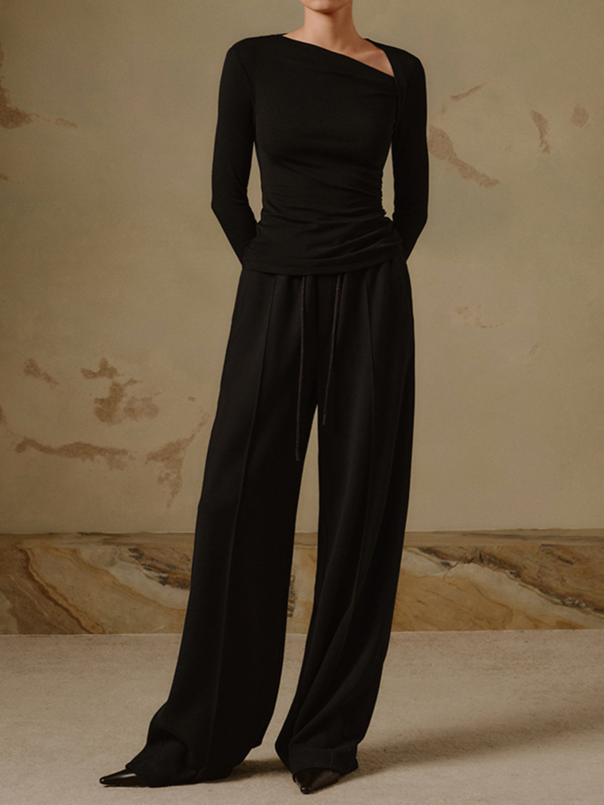 Women’s Asymmetric Long Sleeve Top in Slim Fit Elegant Style | Women Blouse