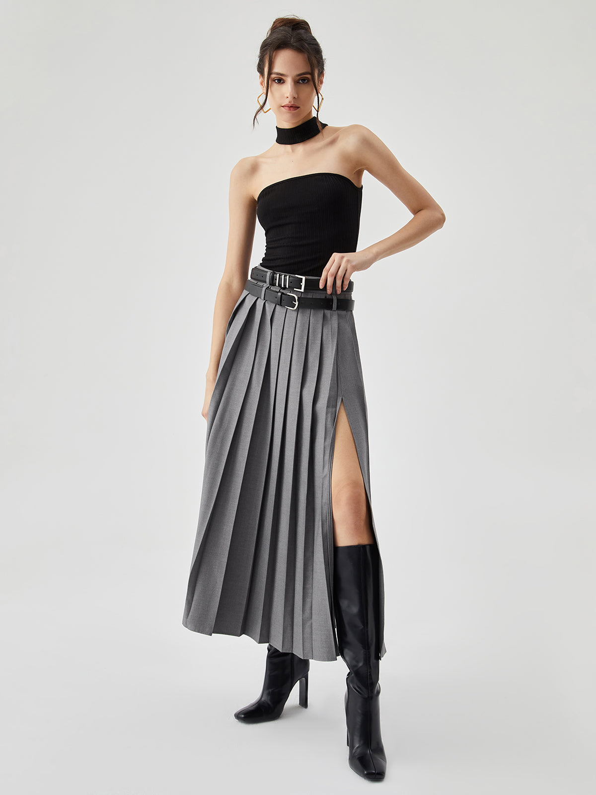 Women’s Pleated Maxi Skirt | High Waist A-Line