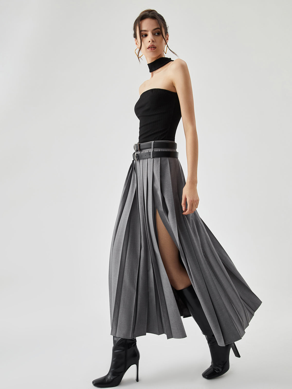 Women’s Pleated Maxi Skirt | High Waist A-Line