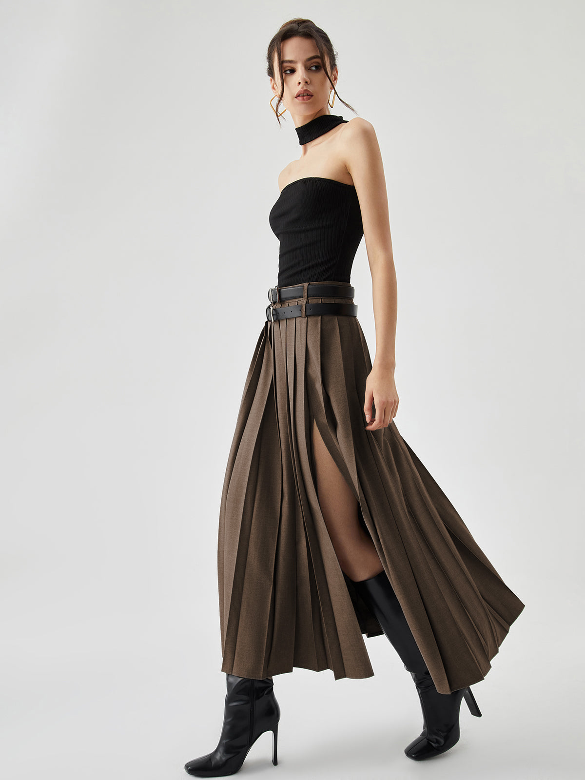Women’s Pleated Maxi Skirt | High Waist A-Line