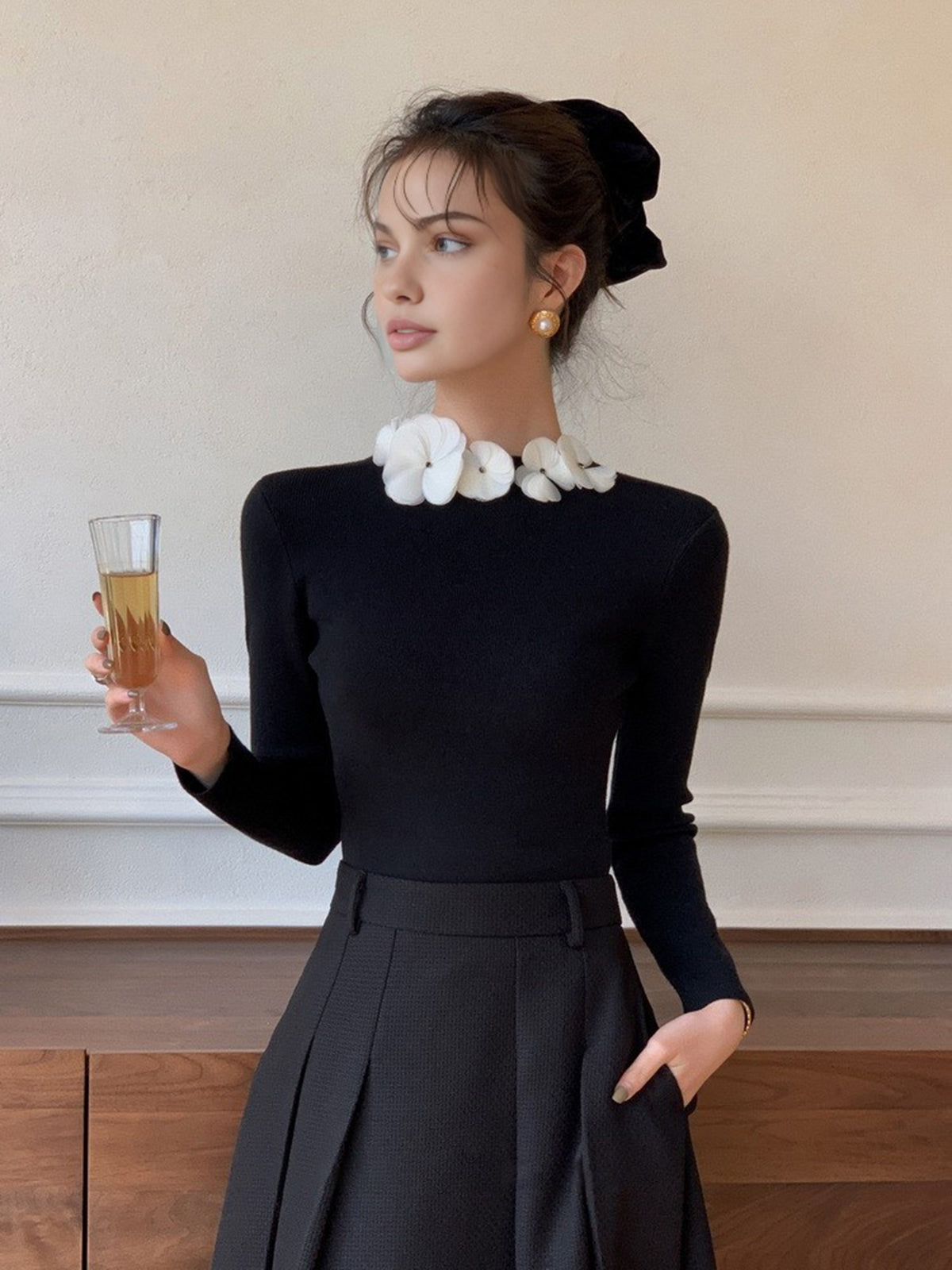 Women’s Long Sleeve Knit Blouse | Elegant Long Sleeve Top for Women