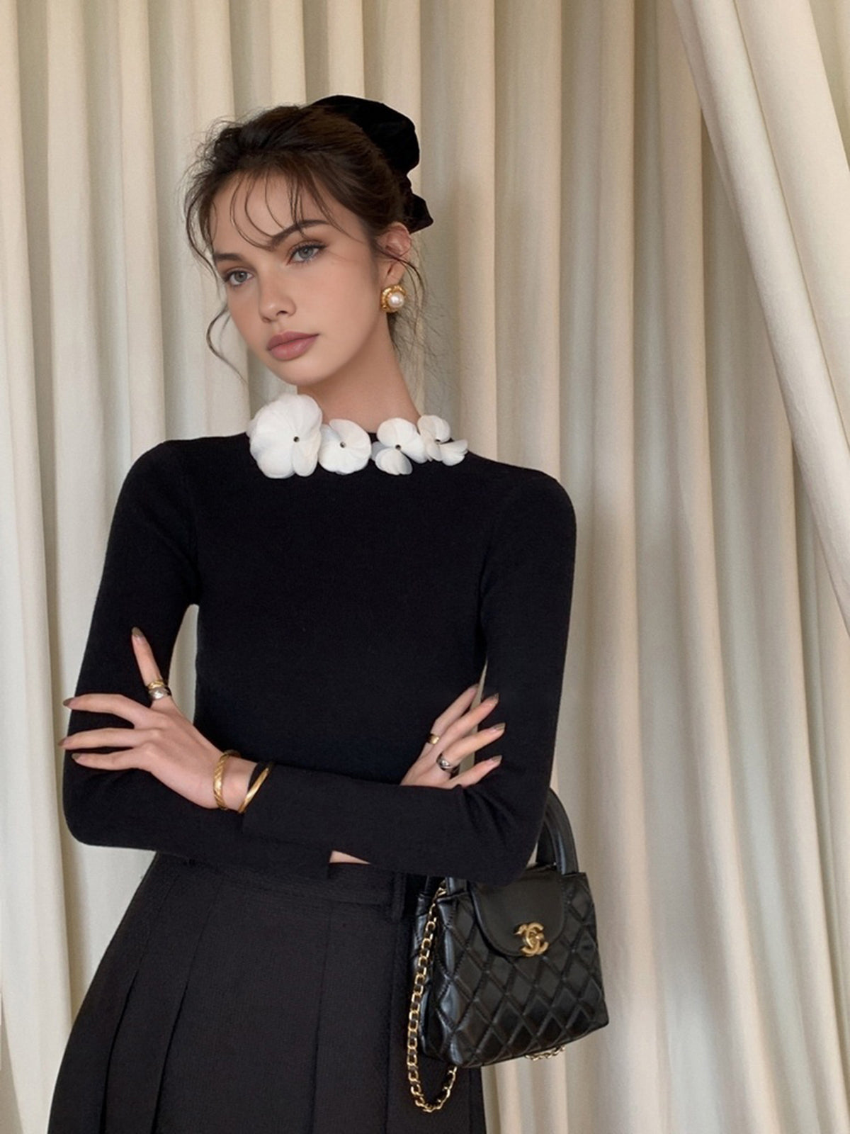Women’s Long Sleeve Knit Blouse | Elegant Long Sleeve Top for Women
