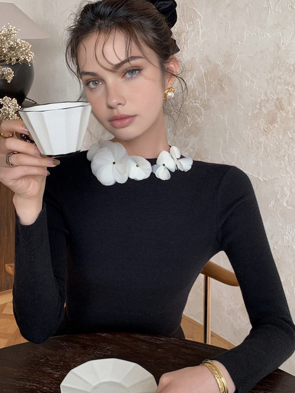 Women’s Long Sleeve Knit Blouse | Elegant Long Sleeve Top for Women
