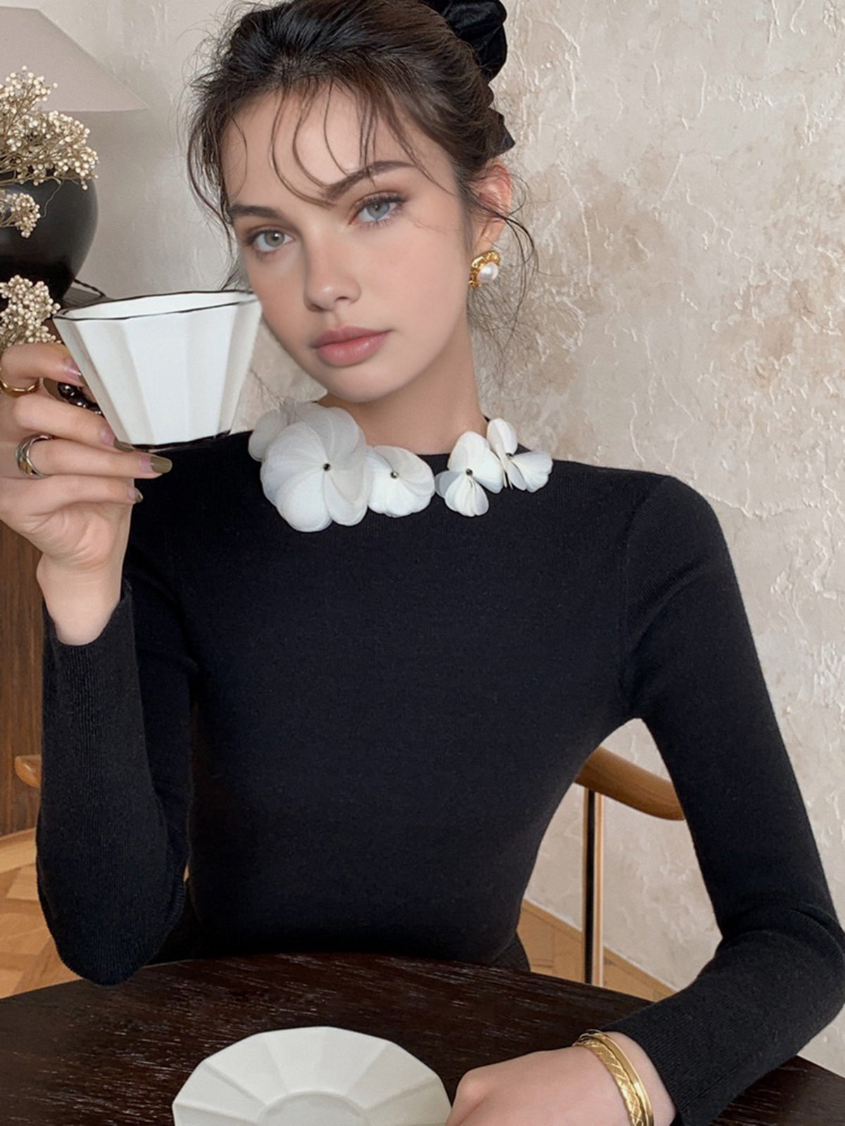 Women’s Long Sleeve Knit Blouse | Elegant Long Sleeve Top for Women