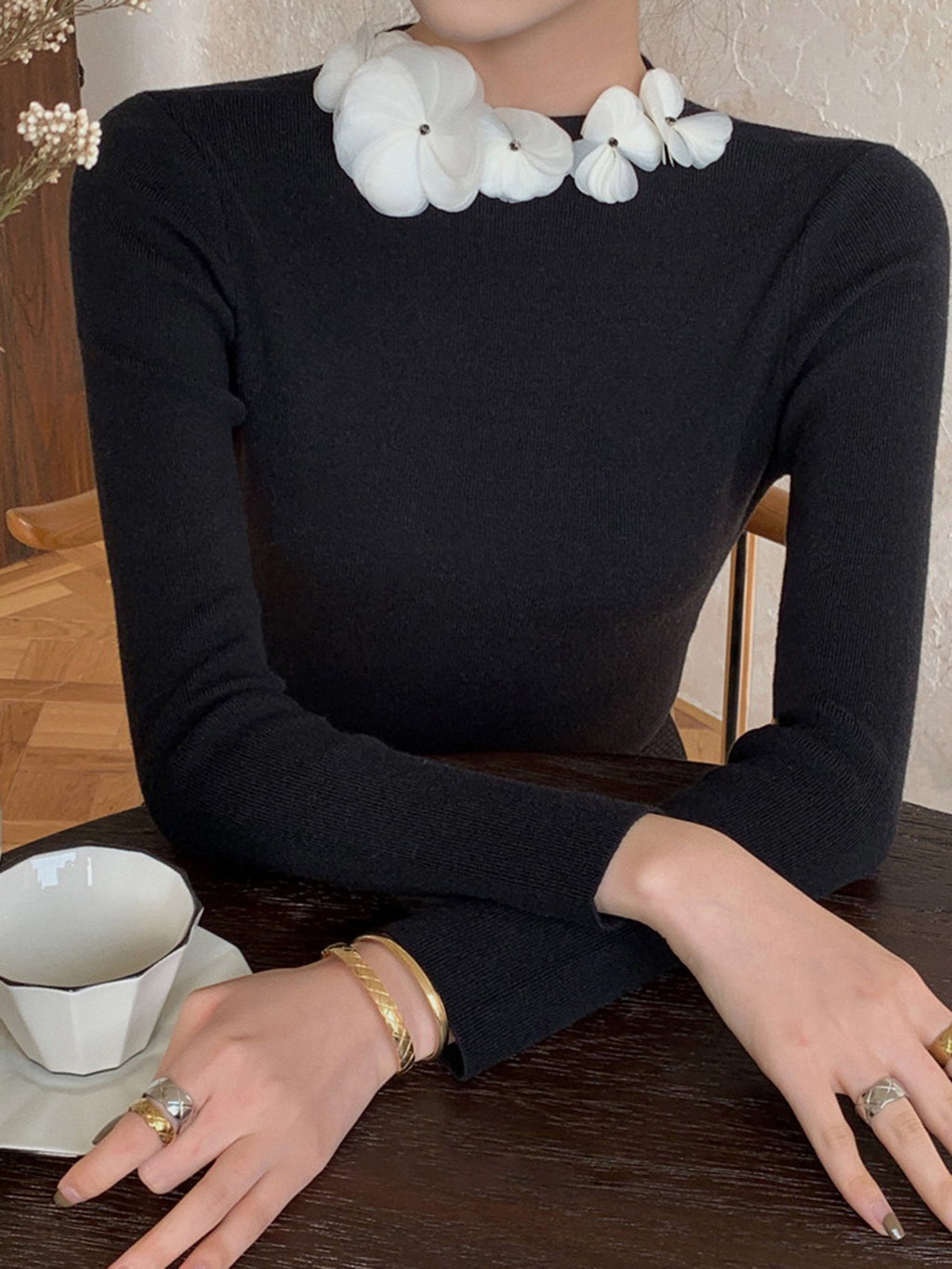 Women’s Long Sleeve Knit Blouse | Elegant Long Sleeve Top for Women